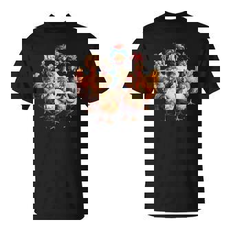 Arte De Pollo Arte Colorido De La Familia Del Pollo Loco Camiseta unisex - Regaloses