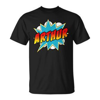 Arthur Name Comic Book Superheroes For Boys T-Shirt - Geschenkecke