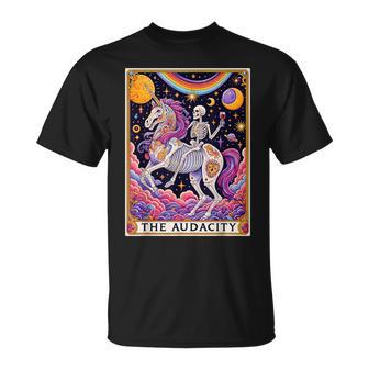 The Audacity Tarotkarte Regenbogen Skelett Einhorn Liebhaber T-Shirt - Geschenkecke