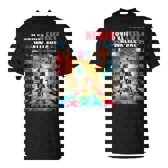 Autism Dad Mom You Ll Neverwalk Alone Support Autism T-Shirt - Seseable