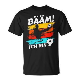 Bääm Ich Bin 9 Geburtstag Junge 9 Jahre Fussball Geschenk T-Shirt - Geschenkecke