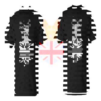 Bandera Del Reino Unido Portugués Podengo Pequeno Perro En Bolsillo Camiseta unisex - Regaloses