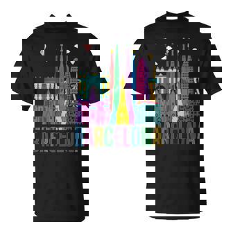 Barcelona Ciudad Paisaje Atracciones Arquitectura España Camiseta unisex - Regaloses