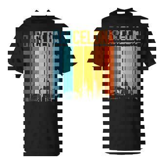 Barcelona España Retrointage Sunset Skyline Barcelona Camiseta unisex - Regaloses