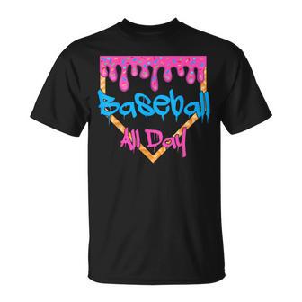 Baseball All Day Drip Home Plate Ice Cream T-Shirt - Thegiftio UK