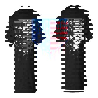 Baseball Drip Boys Ice Cream Patriotic American Flag T-Shirt - Thegiftio UK