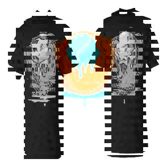 Baseball Drip Ice Cream Baseball Glove Dripping T-Shirt - Monsterry