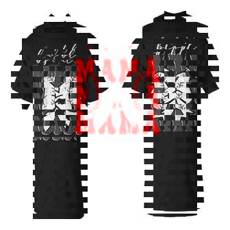Baseball Mama Coquette Bow Sport Lover Sister Mother's Day T-Shirt - Thegiftio UK