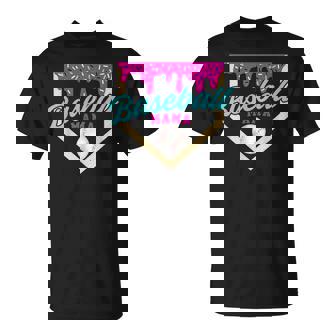 Baseball Mama Home Plate Ice Cream Drip With Sprinkles Drip T-Shirt - Thegiftio