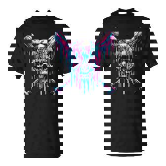 Baseball Skull Drip Baseball Drip Baseball Ice Cream Drip T-Shirt - Monsterry
