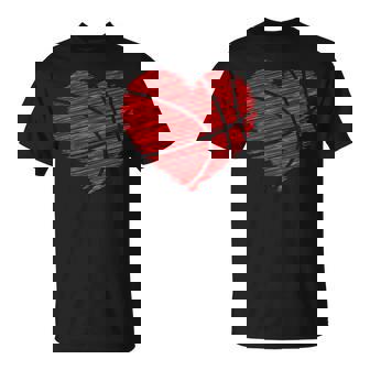 Basketball Heart Love Valentines Day Player Coach T-Shirt - Seseable