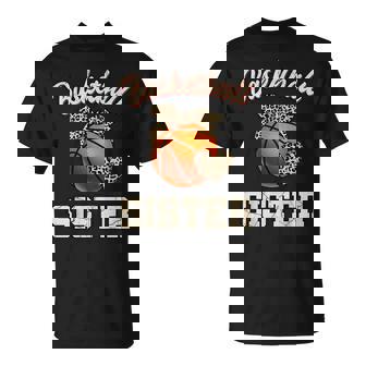 Basketball Sister Bandana Leopard Heart Fans Mother's Day T-Shirt - Thegiftio UK