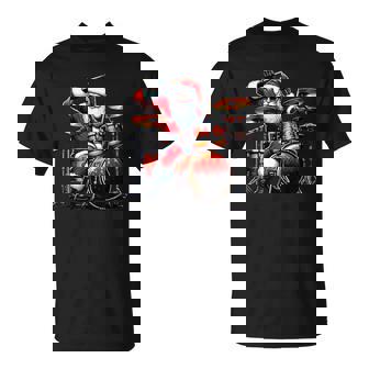 Batteur Père Noël Jouant De La Batterie Drôle De Noël T-Shirt - Cadeauxyz