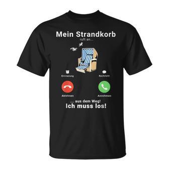 Beach Chair Call Phone Beach Baltic North Sea T-Shirt - Geschenkecke