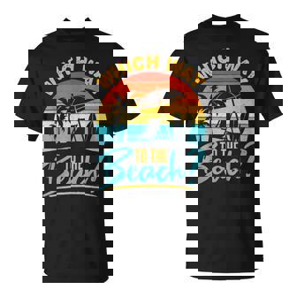 Which Way To The Beach Summer Summertime Palm Trees Graphic T-Shirt - Monsterry