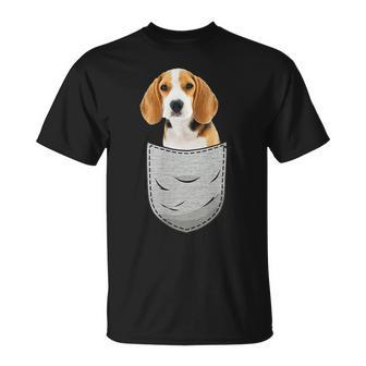 Beagle In The Chest Pocket Pocket For Dog Owners T-Shirt - Geschenkecke