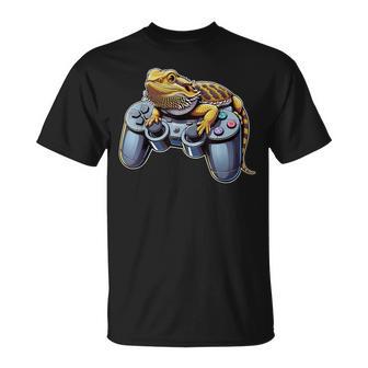 Bearded Dragons Playingideo Game Reptile Pagona Gamers T-Shirt - Geschenkecke