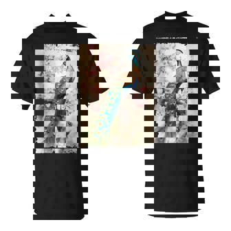 Beautiful Peacock Japanese Cherry Blossom Art T-Shirt - Monsterry