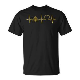 Bee Heartbeat Beekeepers Heart Ecg Beekeeping Honey Bee T-Shirt - Geschenkecke