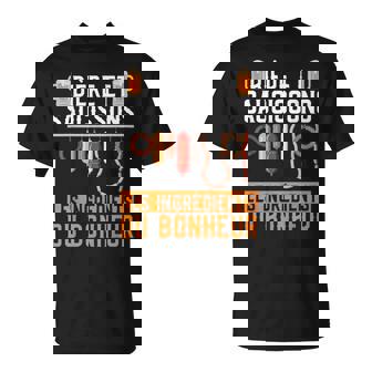 Bière Et Saucissons Les Ingrédients Du Bonheur Charcuterie T-Shirt - Cadeauxyz