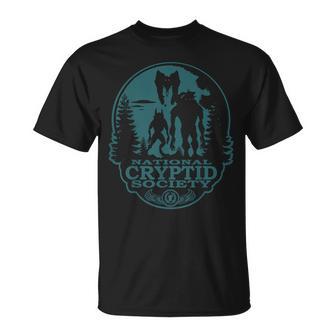 Bigfoot Dogman Mothman Ufo National Cryptid Society Crest T-Shirt - Geschenkecke