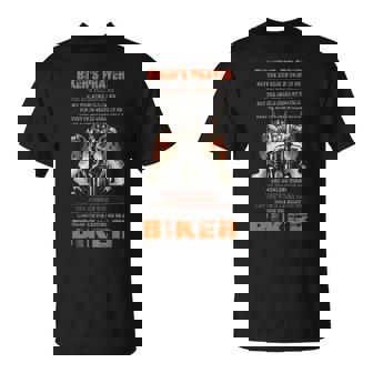 Biker's Prayer Born To Be A Biker Motorcycle Rider T-Shirt - Monsterry