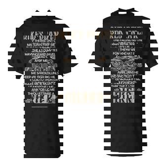 Biker's Prayer Motorcycle Christian Biking Motorcycling T-Shirt - Monsterry