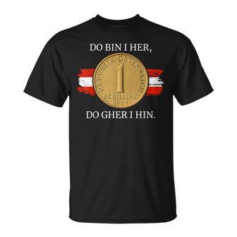 Do Bin I Her Austria Schilling Austrian Flag T-Shirt - Geschenkecke