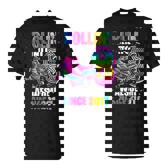 Birthday Roller Skating 8Th Girls Rollin Into 8 Skate Party T-Shirt - Thegiftio UK