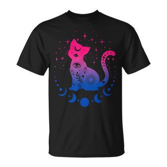 Bisexual Astrology Cat Colours Of Bi Pride Flag T-Shirt - Geschenkecke