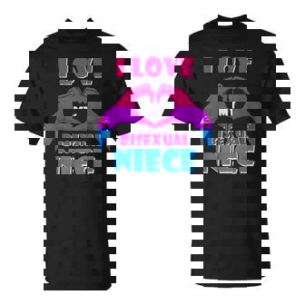 Bisexual Pride Flag Rainbow Bi Flag I Love My Bisexual Niece T-Shirt - Monsterry