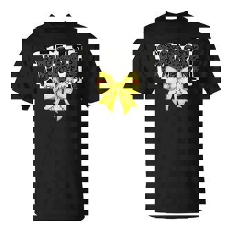 Black Softball Mama Game Day Leopard Checkered Coquette T-Shirt - Seseable