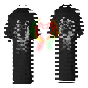 Black History Month Heart African American Black Red Green T-Shirt - Seseable