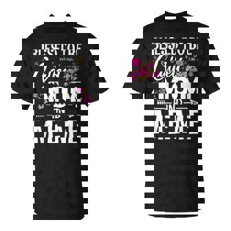 Blessed To Be Called Mom And Meme Mother's Day Floral Women T-Shirt | Mazezy