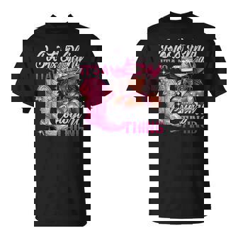 Boots & Bling Its A Cowgirl Thing Pink Black Cowgirl Melanin T-Shirt - Thegiftio