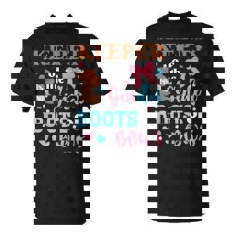 Boots Or Bows Gender Keeper Of The Gender Reveal Outfit T-Shirt - Seseable
