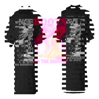 Boots On The Ground Boot Cowboy Western Country Music T-Shirt | Mazezy