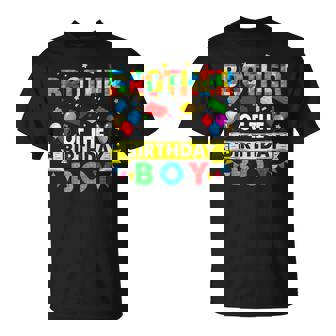 Brother Of The Birthday Boy Master Builder Blocks Building T-Shirt | Seseable UK