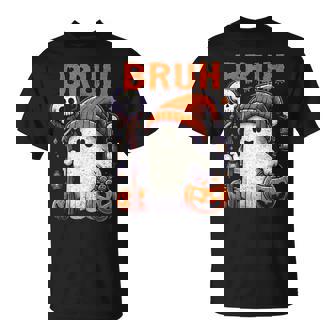 Bruh Ghost Halloween Cute Ghost Candy Kids T-Shirt - Monsterry