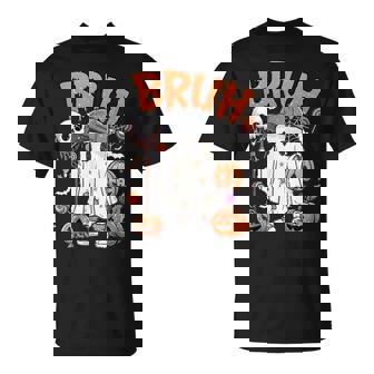 Bruh Halloween Cute Ghost Trick Or Treat Candy Kids Vintage T-Shirt - Monsterry