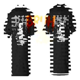 Bruh Halloween Gaming Ghost Boys Kids Gamer Spooky T-Shirt - Monsterry