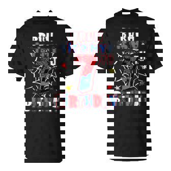 Bruh It's My 7Th Birthday Spider Web 7 Year Old Birthday Boy T-Shirt - Thegiftio