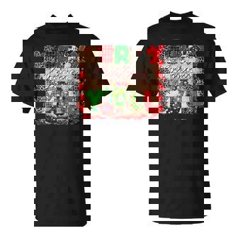 Buffalo Plaid Merry Christmas Y'All With Cowboy Boots Rodeo T-Shirt - Monsterry
