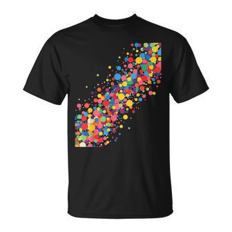 Buntes Kreisförmiges Kaskadenkunst Abstrakt T-Shirt - Geschenkecke