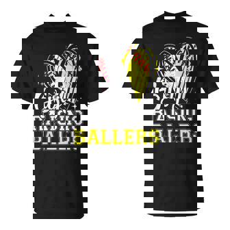 Busy Raising Ballers Heart Softball Baseball Mom T-Shirt | Mazezy
