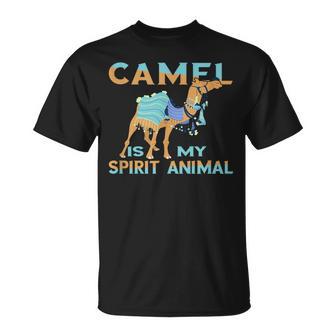 Camel Spirit Animal Camel Blue Dress Arabian Camel Animal T-Shirt - Monsterry