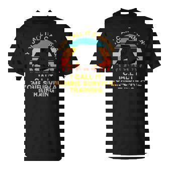 Camping Zombie Survival Training Apocalypse Short Sleeve Classic Fit Small T-Shirt - Monsterry