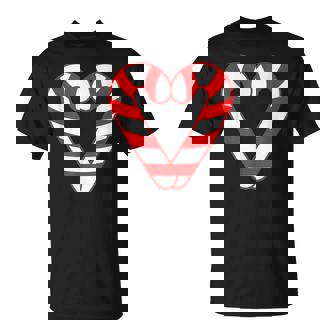 Candy Cane Heart Xmas Candy Cane Christmas T-Shirt - Monsterry