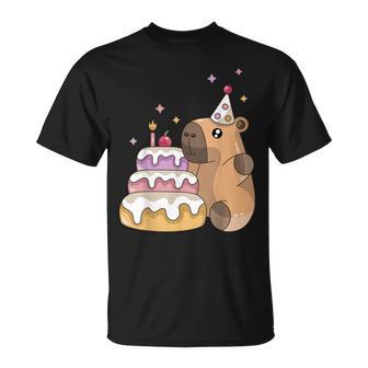 Capybara Cake Happy Birthday Animal Rodent Boy Girl Child T-Shirt - Geschenkecke