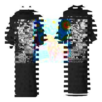 Capybara Van Gogh Style Starry Night Light Graphic Weird T-Shirt - Thegiftio